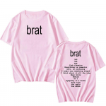 Charli Xcx Brat Album Retro T-s&auml;rk l&uuml;hikeste varrukatega suvine meeste/naiste s&auml;rgid vabaaja puuvillased erik&uuml;lalistega Shygirl s&auml;rgid unisex S roosa