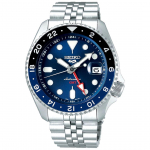 Seiko 5 Sports SSK003 Automaatne GMT 100m 24 Juveeli Sinine Ketas Meeste Kell SSK003K1 sinine