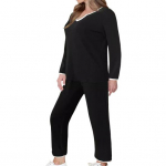 2 tk/komplekt naiste top p&uuml;kste komplekt V kaelusega pikkade varrukatega dressipluus elastne v&ouml;&ouml;koht S must