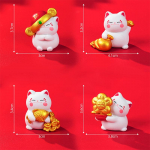 4 tk Mini Lucky Cat ornament Multikas Fortune Kassipoeg kujuke Mikromaastik Autosisustus Kodu t&ouml;&ouml;laua sisekujundus