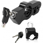 Kahe komplektiga mootorratta gaasiklapi lukk ja mootorratta kiivri lukk, AUCARAUTO mootorratta ja kiivri vargusvastane turvakaitse, tahke sulamist lukk, sobib 2 Pack Motorcycle Lock