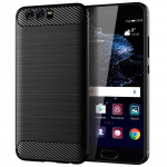 Harjatud tekstuuriga &uuml;mbris Huawei P10 silikoon&uuml;mbriste jaoks p10 jaoks Huawey Luxury s&uuml;sinikkiust pehme TPU telefoni kaas P10 must