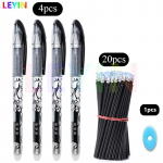 Kawaii 25 tk kustutatav geelpliiats, t&auml;itevarras 0,5 mm pestava k&auml;epidemega maagiline kustutatav pliiats koolipliiatsi kirjutamiseks kontoripliiats 25pcs must