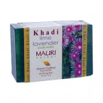 K&auml;sitsi valmistatud seep sidruni ja lavendliga (125 g), Laimi lavendli kehapesuvahend, Khadi Mauri