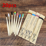 V&auml;rviline hambahari 20/40 tk Naturaalsest bambusest hambaharjakomplekt Pehmete harjastega s&ouml;ehambad Eco Bamboo hambaharjad Hambaravi Suuhooldus 20Pcs