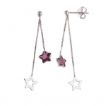 K&otilde;rvar&otilde;ngad - STAR - Amet&uuml;st - 925 Sterling Silver - Konksus&uuml;steem - Kingikott lilla