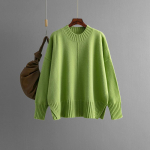 Naiste &uuml;mara kaelusega kampsun, &uuml;hev&auml;rviline, mitmek&uuml;lgne pulloverkampsun, pikkade varrukatega, slim-fit, lahtine aluskiht one size roheline