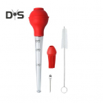 Silikoonist kalkunibasterid m&otilde;&otilde;tem&auml;rkidega toiduvalmistamiseks T&auml;htis t&auml;nup&uuml;ha t&ouml;&ouml;riist maitsva liha jaoks, suur pumbapea puhastushari Avaleht A punane