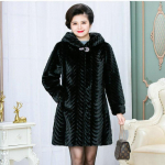 Uus keskmise pikkusega kasukas keskealistele ja eakatele naistele, naaritsa karusnaha imitatsioon emadele, naaritsa karusnahast paks karusnahk 4XL