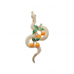 Uusaasta Madu pross &Otilde;nnes&uuml;mbol Hurmaa Rhinestone Decor Chiense Zodiac Ussi aasta riided N&otilde;el ballipidu pidulikel s&uuml;ndmustel pross kuldne