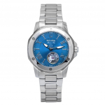 Bulova Marine Star roostevabast terasest avatud s&uuml;damega sinise numbrilauaga automaatne 98L317 100M naiste k&auml;ekell