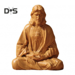 Vaikustatud Kristuse kuju j&otilde;uludeks lauakaunistus p&uuml;ha kujuke istub meditatsioonis Jeesuse kujuke lauale kaminapealsele kristlik kingitus 15cm