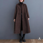 S&uuml;gis Pluss Samet Pikkade Varrukatega Suure Suurusega Naiste Kleit Sametine Vabaaja Soe Mantel M