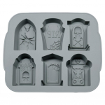 Halloweeni silikoonvormid 6 suurt koljuvormi ja RIP hauakivivormi 6 &otilde;&otilde;nsusega DIY k&uuml;psetust&ouml;&ouml;riistade tarvikud Halloweeni s&uuml;nnip&auml;evapeoks