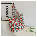 Fashion Floral Women's Shoulder Bag Cotton Versatile Lazy Wind Tote Bag Daily Commute Large Capacity Armpit Bag