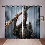 3D m&auml;ng Black Myth WUKONG Muster Kardinad 2 paneeli Noored M&auml;ngus&otilde;brad Elutuba Magamistuba E-spordi Ruumi Dekoor 50W130H(CM)x2PCS&Hook