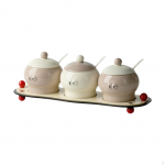 -Spice Jars, Spice Containers, Pots with Lids, Spoons And Tray for Spices on Style A