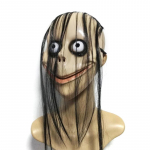 Halloweeni &otilde;udus pikkade juuste maskiga Naljakas mask V-kujuline suumask Momo mask