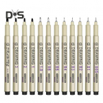 12 tk joonistuspliiatsid Micro Fineline Art pliiatsikomplekt veekindel pigmenttindiga sile nailonist otsikuga m&auml;&auml;rdumiskindlad kunstniku pliiatsid 12pcs