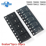 30 tk 78M05 78M06 78M08 78M09 78M12 78M15 TO-252 pingeregulaatori IC valikkomplekt, 5 V 6 V 8 V 9 V 12 V 15 V pingeregulaatori triood