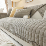 Talvine libisemiskindel pl&uuml;&uuml;sist diivanipadi paksendatud ruuduline flanellpadi nahast diivan seljatugi k&auml;etugi samet diivani r&auml;tik kohandatud 70x70