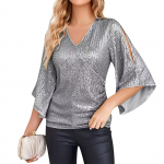 Naiste mood avar keskmise pikkusega litriga T-s&auml;rk Naiste l&uuml;hikeste varrukatega pullover XXL h&otilde;be