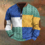 Meeste Retro Casual gradienttr&uuml;kiga kampsun XXL