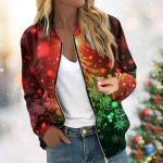 Naiste pikkade varrukatega kerge t&otilde;mblukuga l&uuml;hike tr&uuml;kitud jakk Juhuslik tepitud jakk taskutega j&otilde;uludeks XXL roheline