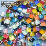 50/100/200 tk juhuslikku v&auml;rvi v&auml;rviline klaasmosaiik DIY dekoratsioon kunstiala maalimaterjalid kaasaegse kunsti stiilis mosaiikklaasist leht ilma liimita aluspinnata 100pcs