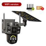 4K kahe objektiiviga 4G SIM p&auml;ikesekaamera 8MP HD PTZ automaatne j&auml;lgimine v&auml;listingimustes turvavalve juhtmevaba WIFI p&auml;ikeseenergia CCTV IP-kaamerad V380 WiFi Cam