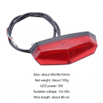 12V-80V elektriline jalgrattalamp veekindel E-jalgratta tagatuled LED-ohutushoiatuse tagalamp E-t&otilde;ukeratta &ouml;ise s&otilde;idu tarvikute jaoks punane