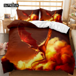 Pterosauri tekikottide komplekt Pterosauri Draakon Fantaasia Poistele Teismelistele &Uuml;hekohaline Voodipesukomplekt Kahekohaline Queen King Suurus Pol&uuml;ester Tekikott EU single(135x200cm)