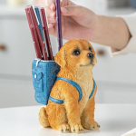Koera pliiatsihoidja lauakaunistus Loov kingitus armastajatele Lauaarvuti pliiatsitops sinine