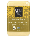 One with Nature, Triple Milled Mineral Soap Bar, Lemon Sage, 7 oz (200 g) yellow