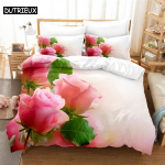 Roosa Roosi Kuningasvoodipesukomplekt Tekikottide komplekt Voodipesu Tekk Voodipesukomplektid Voodipesu King Size Tekikott Voodipesukomplekt 140x200cm 3pcs&set