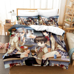 3D Prinditud Anime Kawaii T&uuml;drukud Kanokon Voodipesukomplekt &Uuml;he Twin T&auml;is Queen King Suurusega Voodikomplekt T&auml;iskasvanu Laste Magamistuba Tekikoti Komplektid EU Twin 135x200cm beige