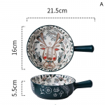 &Uuml;he k&auml;epidemega keraamiline kauss nuudlikauss Metsaloomade disain Suur kauss Loominguline Restoran Majapidamises Lillekauss Kodukaunistus