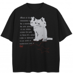 T&auml;navar&otilde;ivad Cat Graphic T-s&auml;rk Puuvillane T-s&auml;rk Unisex Topid Tees Suvine l&uuml;hikeste varrukatega T-s&auml;rk S must