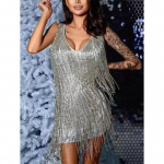 Naiste Dž&auml;ss Ladina Tantsu Leotard Rumba Kaela Tutid S&auml;ravad Litrid Narmastega Kleit Tantsuriietus XXXXL hall