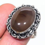 Pink Chalcedony Handmade 925 Sterling Silver Jewelry Ring Size 8.5 u9i59