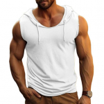 Meeste kapuutsiga &uuml;hev&auml;rviline varrukateta T-s&auml;rk Fitness Singlet Kulturismivest Muscle Tee spordisaali igap&auml;evaseks kandmiseks M