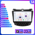 Ossuret Juhtmevaba Carplay Android 13 UIS7862S 2din Autoraadio Multimeediam&auml;ngija Honda Accord 7 2003-2007 jaoks 4G Navigatsioon GPS BT Roolinupu Kontroll RDS Bluetooth DVR S4 8Core 4G 32G