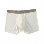 Meeste bokserid Keskmise k&otilde;rgusega elastse v&ouml;&ouml;kohaga U-kumer hingav sile l&uuml;hike aluspesu J&auml;&auml;siidist &otilde;hukesed p&uuml;ksikud XXL valge