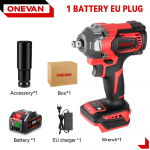 ONEVAN 1200N.M Harjadeta Elektriline L&ouml;&ouml;kmutriv&otilde;ti 1/2'' Juhtmeta Kruvikeeraja Liitium-ioon Aku Elektrit&ouml;&ouml;riist Makita 18V Akule 1 Battery EU Plug