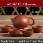 Tasuta kohaletoimetamine K&auml;sitsi valmistatud Yixingi lilla savi Zhuni teekann pallikujulise s&otilde;elaga - Kung Fu tee komplekt