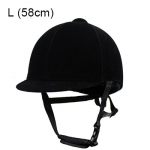 Ratsakiiver Unisex klassikaline sametine ratsutamiskiiver Hobusevarustus Jalgrattakiivri kaitsekork 54-62cm reguleeritav L 58cm Black