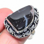 Natural Gorgeous Peanut Wood Jasper Gemstone 925 Sterling Silver Ring S.9 m4a01