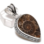 Ammonite Fossil Handmade 925 Sterling Silver Jewelry Pendant 1.89 a2y94