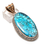 Tibetan Turquoise Handmade Copper Jewelry Pendant 2.36 v6f31