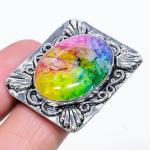 Rainbow Solar Quartz Handmade 925 Sterling Silver Gift Ring Size 9 i0c58